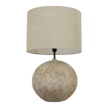 Load image into Gallery viewer, 1970s English large ceramic sphere table lamp with paisley pattern