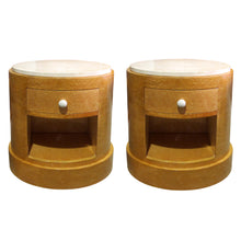 Load image into Gallery viewer, Mid-century Modern Pair of Cylindrical Side Table – Nightstands art Deco Style, English
