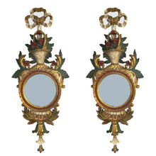 Load image into Gallery viewer, 1950S Italian Pair Of Giltwood Wall Sconces With Mirror
