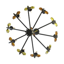 Load image into Gallery viewer, 1950s Danish Pair of Iron and Coloured Glass Chandelier By Svend Aage Holm Sorensen