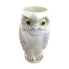 Load image into Gallery viewer, 1960s Continental Large White Glaze Ceramic Vase/Umbrella Stand In The Shape Of An Owl