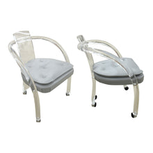 Load image into Gallery viewer, 1960s American Set of Four Dining Lucite Chairs On Wheels