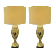 Load image into Gallery viewer, French 1950s Pair Of Hand Painted Toleware Table Lamps