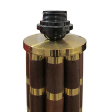 Load image into Gallery viewer, Spanish, 1970s Pair Of Tubular Walnut And Brass Table Lamps