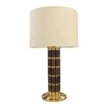 Load image into Gallery viewer, Spanish, 1970s Pair Of Tubular Walnut And Brass Table Lamps