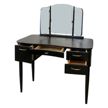 Load image into Gallery viewer, 1940s Scandinavian Vanity Dressing Table With Its Triptych Mirror