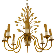 Load image into Gallery viewer, 1940s French Eight Branch Gilt Metal Maison Baguès Chandelier
