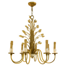Load image into Gallery viewer, 1940s French Eight Branch Gilt Metal Maison Baguès Chandelier