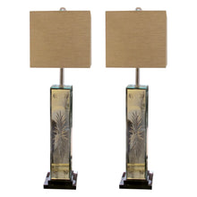 Load image into Gallery viewer, Italian, 1980s Large Venetian Etched Mirrored Pair Of Table Lamps
