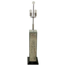Load image into Gallery viewer, Italian, 1980s Large Venetian Etched Mirrored Pair Of Table Lamps