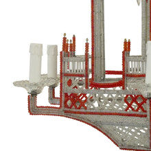 Load image into Gallery viewer, 1990s Italian Custom-Made Hexagonal Beaded Pagoda Chandelier