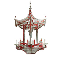 Load image into Gallery viewer, 1990s Italian Custom-Made Hexagonal Beaded Pagoda Chandelier