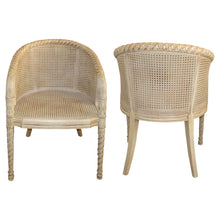 Load image into Gallery viewer, 1960s French Pair of Cane Occasional Chairs with Hand-Carved Frame