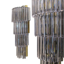 Load image into Gallery viewer, 1960s Italian Large Pair of Semi-Circular Wall Lights with 4 Tiers Glass Pendants