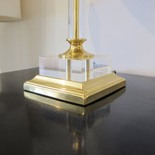 Load image into Gallery viewer, 1970s Italian Pair of Large Lucite Table Lamps with Conic Lampshades