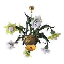 Load image into Gallery viewer, 1980s Italian Coloured Glass And Toleware Chandelier By Banci, Florence