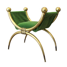 Load image into Gallery viewer, 1940s/50s Italian Pair of Brass Curule Stools with Scrolled Legs