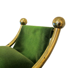 Load image into Gallery viewer, 1940s/50s Italian Pair of Brass Curule Stools with Scrolled Legs