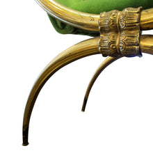 Load image into Gallery viewer, 1940s/50s Italian Pair of Brass Curule Stools with Scrolled Legs