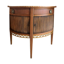 Load image into Gallery viewer, 1950s French Pair of Demi Lune Side/End Tables with Tambour Doors