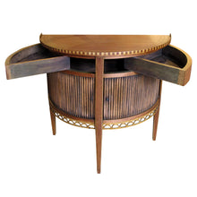 Load image into Gallery viewer, 1950s French Pair of Demi Lune Side/End Tables with Tambour Doors