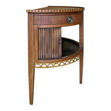 Load image into Gallery viewer, 1950s French Pair of Demi Lune Side/End Tables with Tambour Doors