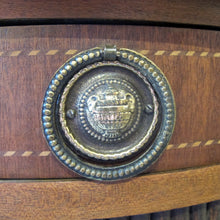 Load image into Gallery viewer, 1950s French Pair of Demi Lune Side/End Tables with Tambour Doors