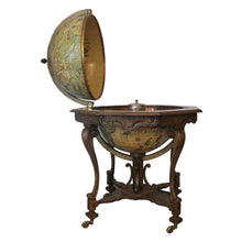 Load image into Gallery viewer, 1960s Italian Large World Map Bar Cart with Zodiac Signs