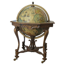 Load image into Gallery viewer, 1960s Italian Large World Map Bar Cart with Zodiac Signs