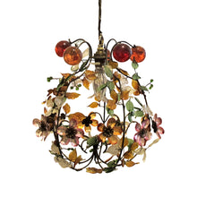 Load image into Gallery viewer, 1950s French Pair of Multi-Coloured Floral Ceiling Pendant Lights
