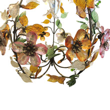 Load image into Gallery viewer, 1950s French Pair of Multi-Coloured Floral Ceiling Pendant Lights