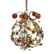 Load image into Gallery viewer, 1950s French Pair of Multi-Coloured Floral Ceiling Pendant Lights