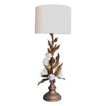 Load image into Gallery viewer, Italian 1950s Large Pair of Floral Toleware Table Lamps
