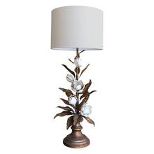 Load image into Gallery viewer, Italian 1950s Large Pair of Floral Toleware Table Lamps
