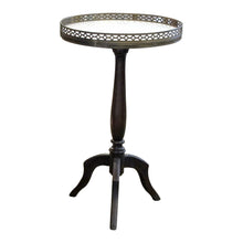 Load image into Gallery viewer, French Mid-Century Pair of Gueridons with Bronze Gallery and Marble Top