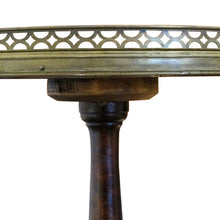 Load image into Gallery viewer, French Mid-Century Pair of Gueridons with Bronze Gallery and Marble Top