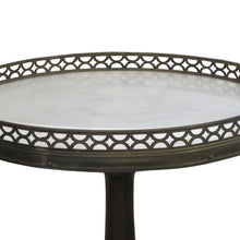 Load image into Gallery viewer, French Mid-Century Pair of Gueridons with Bronze Gallery and Marble Top
