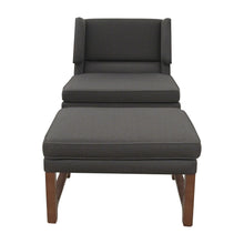 Load image into Gallery viewer, English Modern Large Wingback Armchair with its Matching Stool