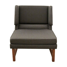 Load image into Gallery viewer, English Modern Large Wingback Armchair with its Matching Stool