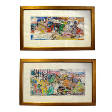 Load image into Gallery viewer, Italian 1977 Set of Two Colourful Watercolours by Valerio Mazzanti