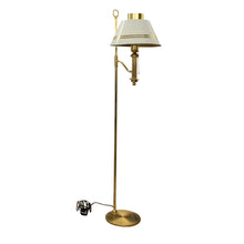 Load image into Gallery viewer, Swedish 1970s Pair of Brass and Metal Bracket Floor Lamps White Shades