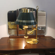 Load image into Gallery viewer, Swedish 1970s Large Brass Desk Table Lamp with Green Metal Shade