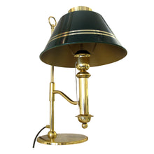 Load image into Gallery viewer, Swedish 1970s Large Brass Desk Table Lamp with Green Metal Shade