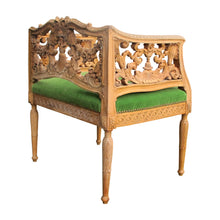 Load image into Gallery viewer, Early 1900s Swedish Pair of Armchairs with Carved Frame and Green Mohair Seats