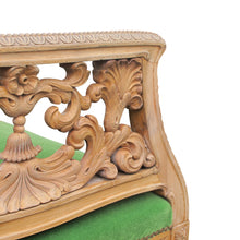 Load image into Gallery viewer, Early 1900s Swedish Pair of Armchairs with Carved Frame and Green Mohair Seats