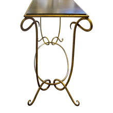 Load image into Gallery viewer, 1950s French Large Console Table with Gilt Iron Frame