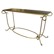Load image into Gallery viewer, 1950s French Large Console Table with Gilt Iron Frame