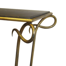 Load image into Gallery viewer, 1950s French Large Console Table with Gilt Iron Frame