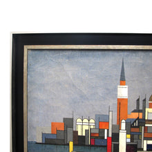 Load image into Gallery viewer, 1940s Colourful Oil on Canvas of Cityscape by Hansen, Swedish