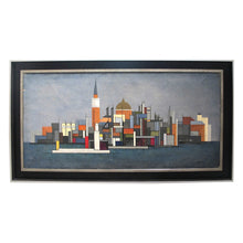 Load image into Gallery viewer, 1940s Colourful Oil on Canvas of Cityscape by Hansen, Swedish
